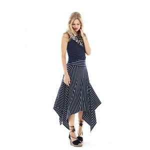 CABI Twirl Skirt Navy White 5183 XS Hankerchief